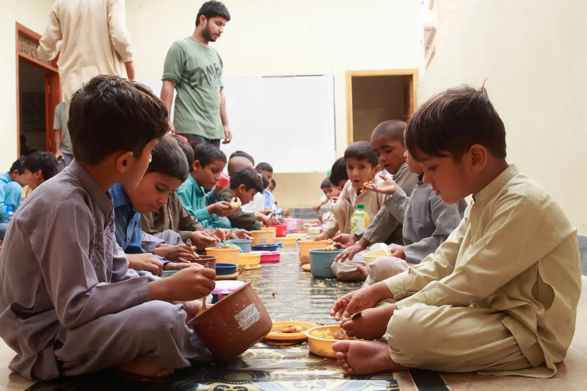 Kids having meal